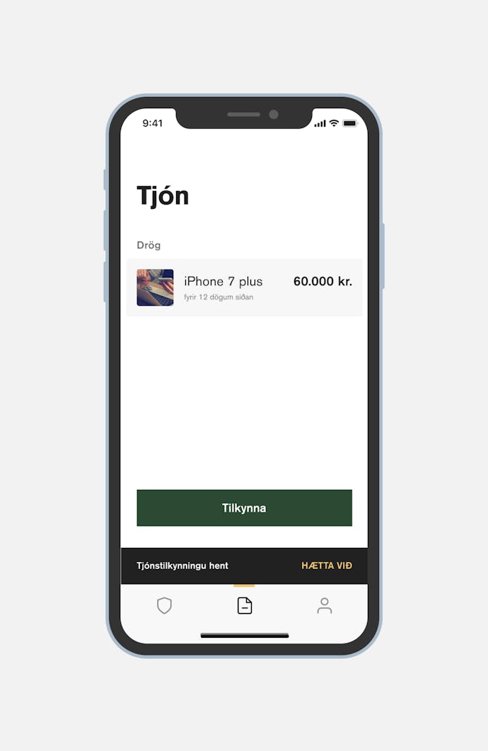 Screenshot of TM app