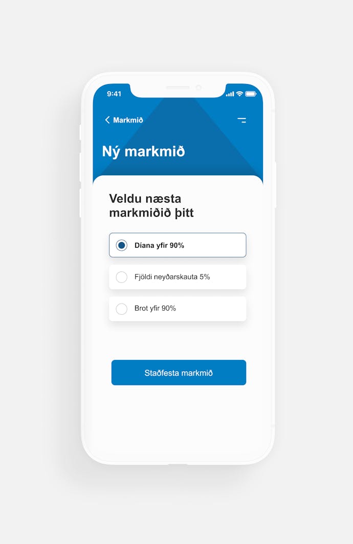 snallsími sem sýnir skjáskot af verkefni