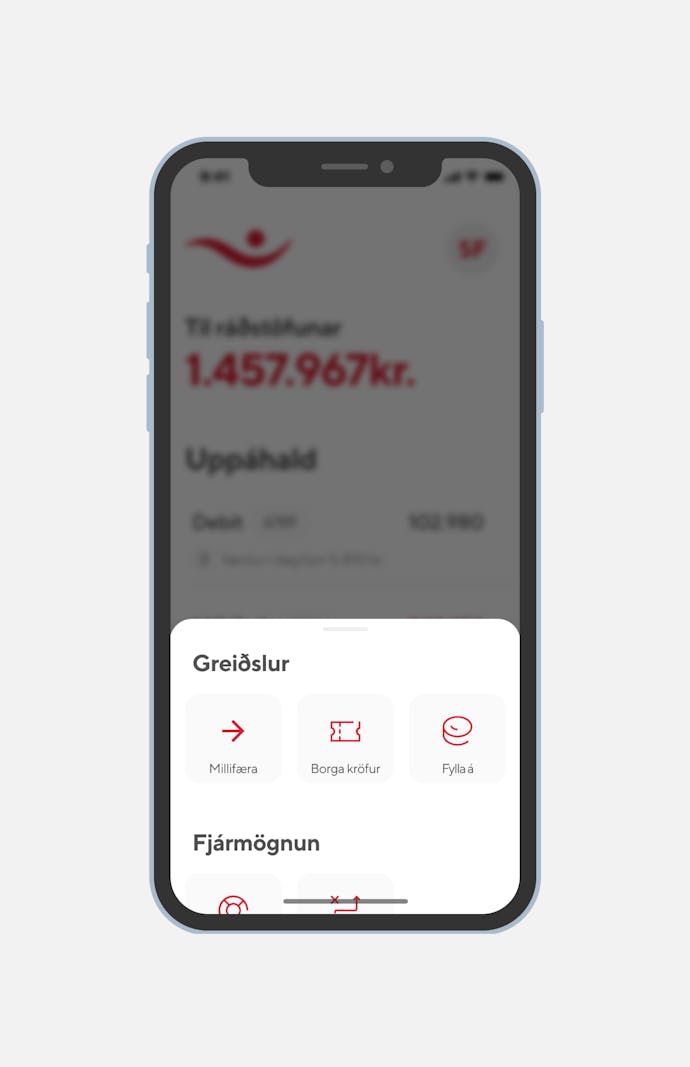 screenshot of Íslandsbanki app
