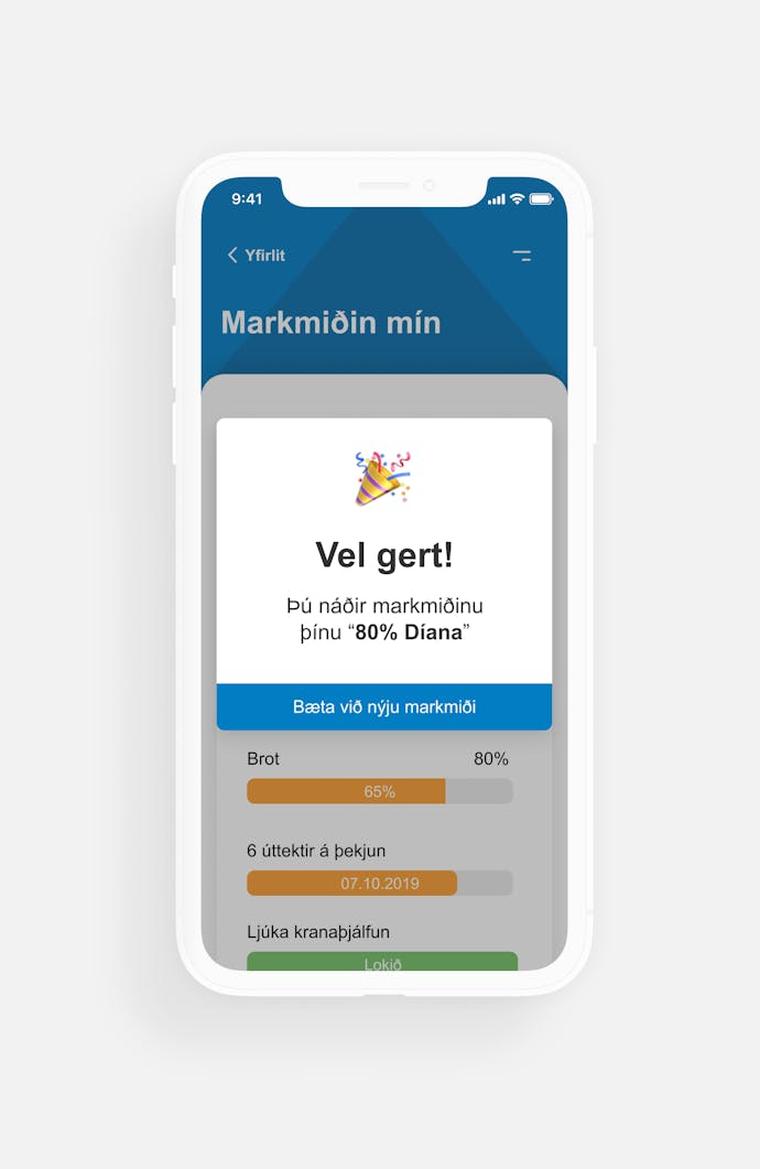 snallsími sem sýnir skjáskot af verkefni