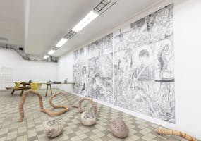 Work by Valentina Karga and Asbjørn Skou. Photo: Johan Österholm