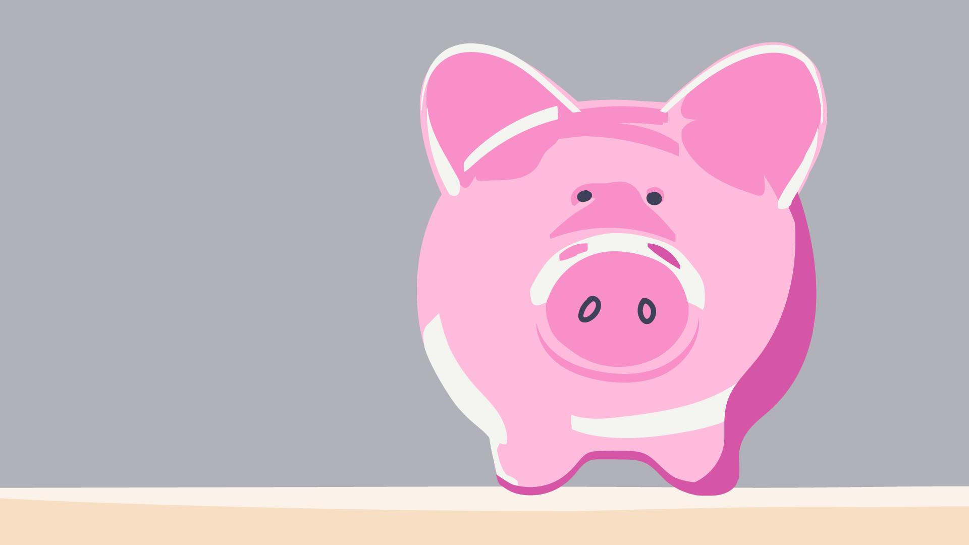 Ein rosa Sparschwein vor grauen Hintergrund ist zu sehen - für die Steuerrücklagen.
