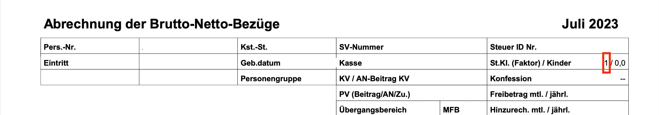 Ausdruck der Lohnabrechnung vom Arbeitgeber inkl. Nennung der Steuerklasse_new