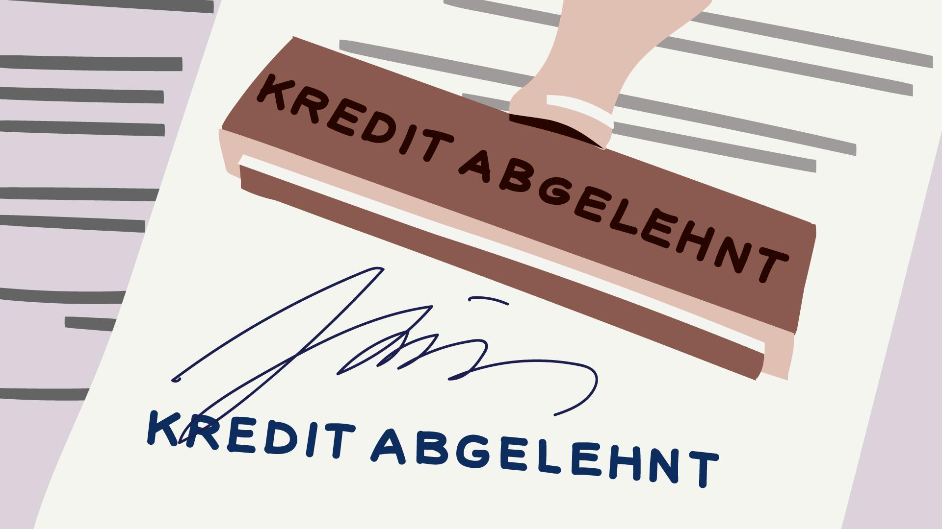 Offizielles Dokument, welches aufzeigt das ein Kredit für Selbständige abgelehnt wurde.
