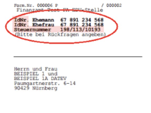 Steuernummer auf Einkommensteuerbescheid
