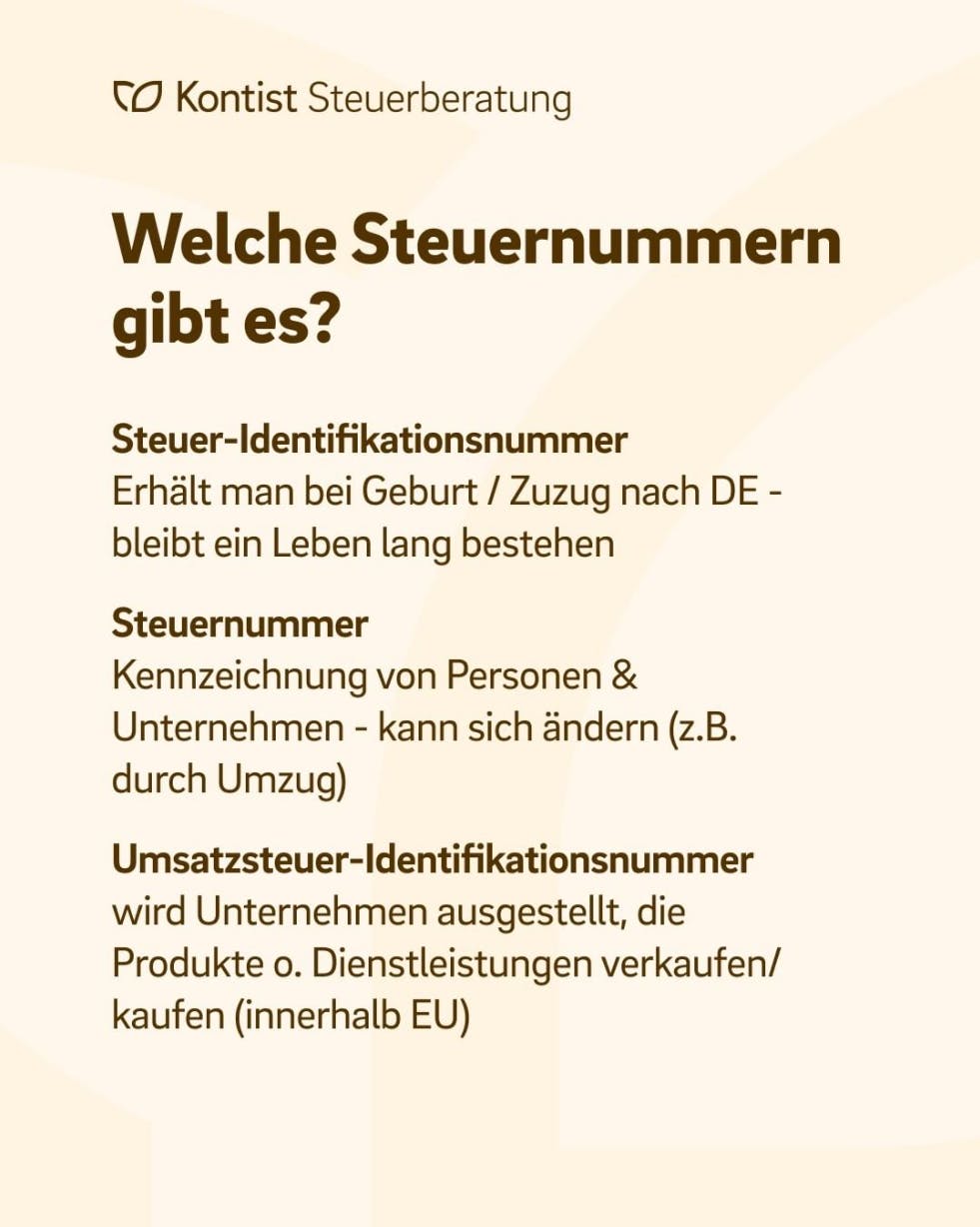 Unterschiede zwischen Steuernummer, Steuer-ID und Umsatzsteuer-ID