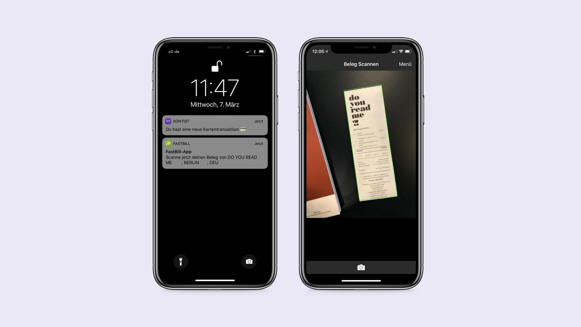 Push Benachrichtigung und Fastbill Scanvorgang