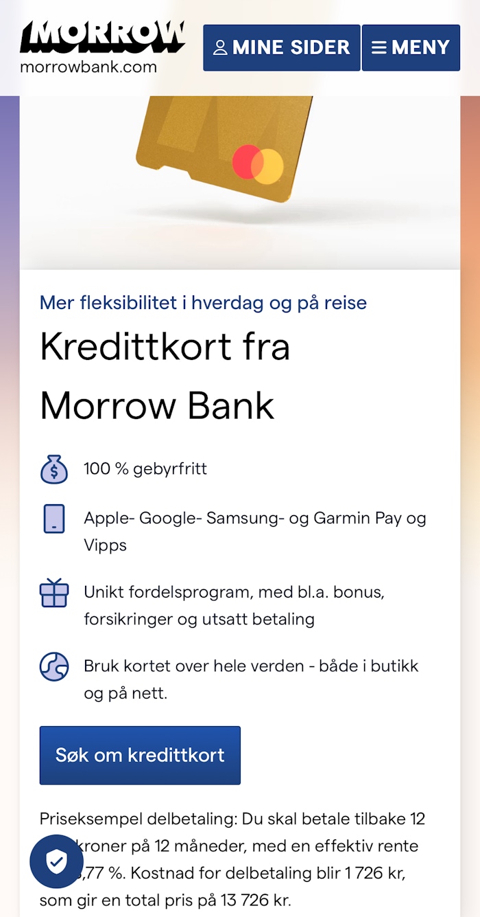 Morrow Bank nettside