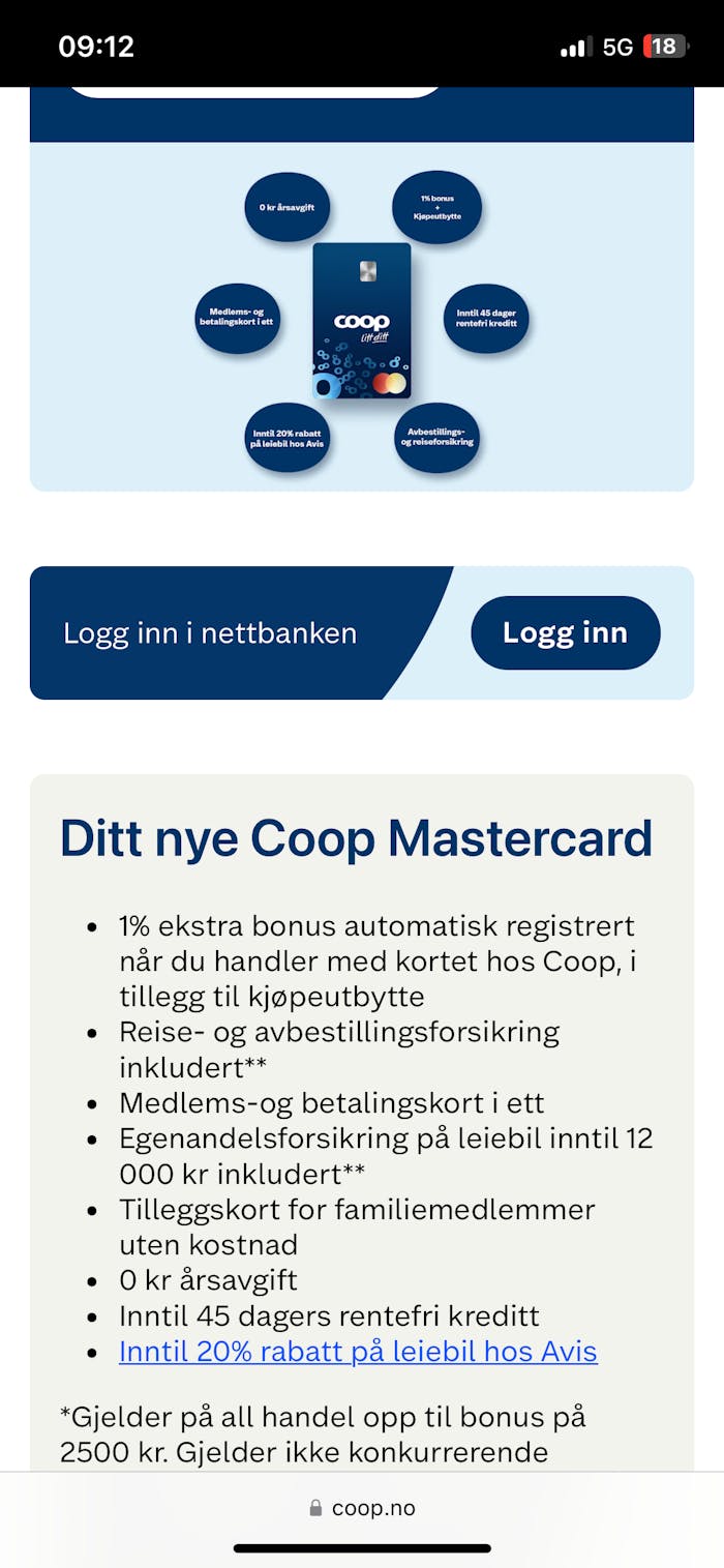 Coop nettside