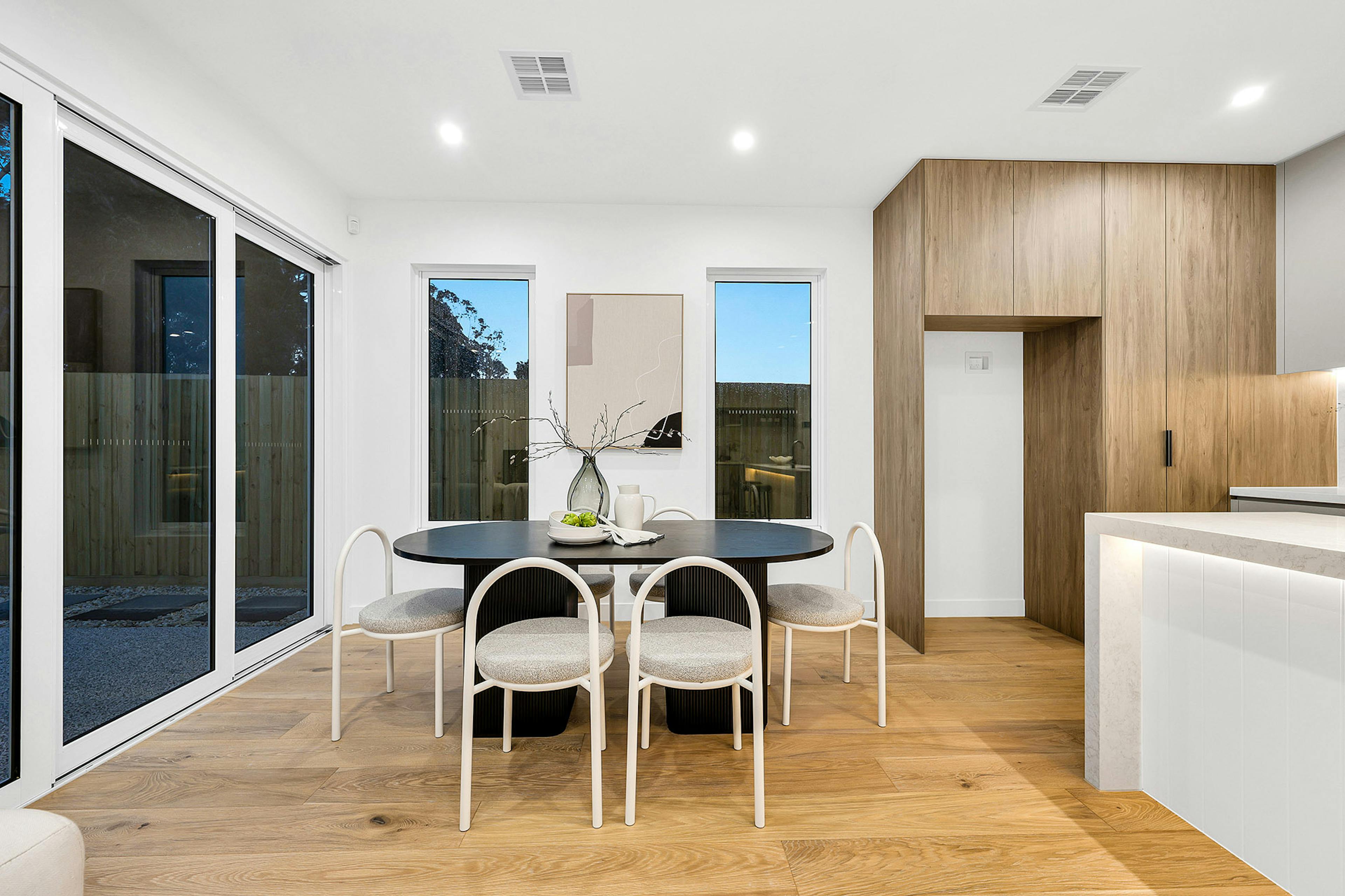 Dining area with round table