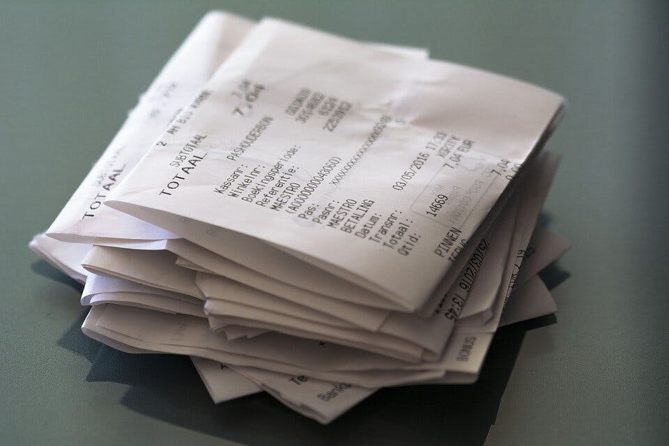 Image of receipts for The Beginners Guide to Bookkeeping