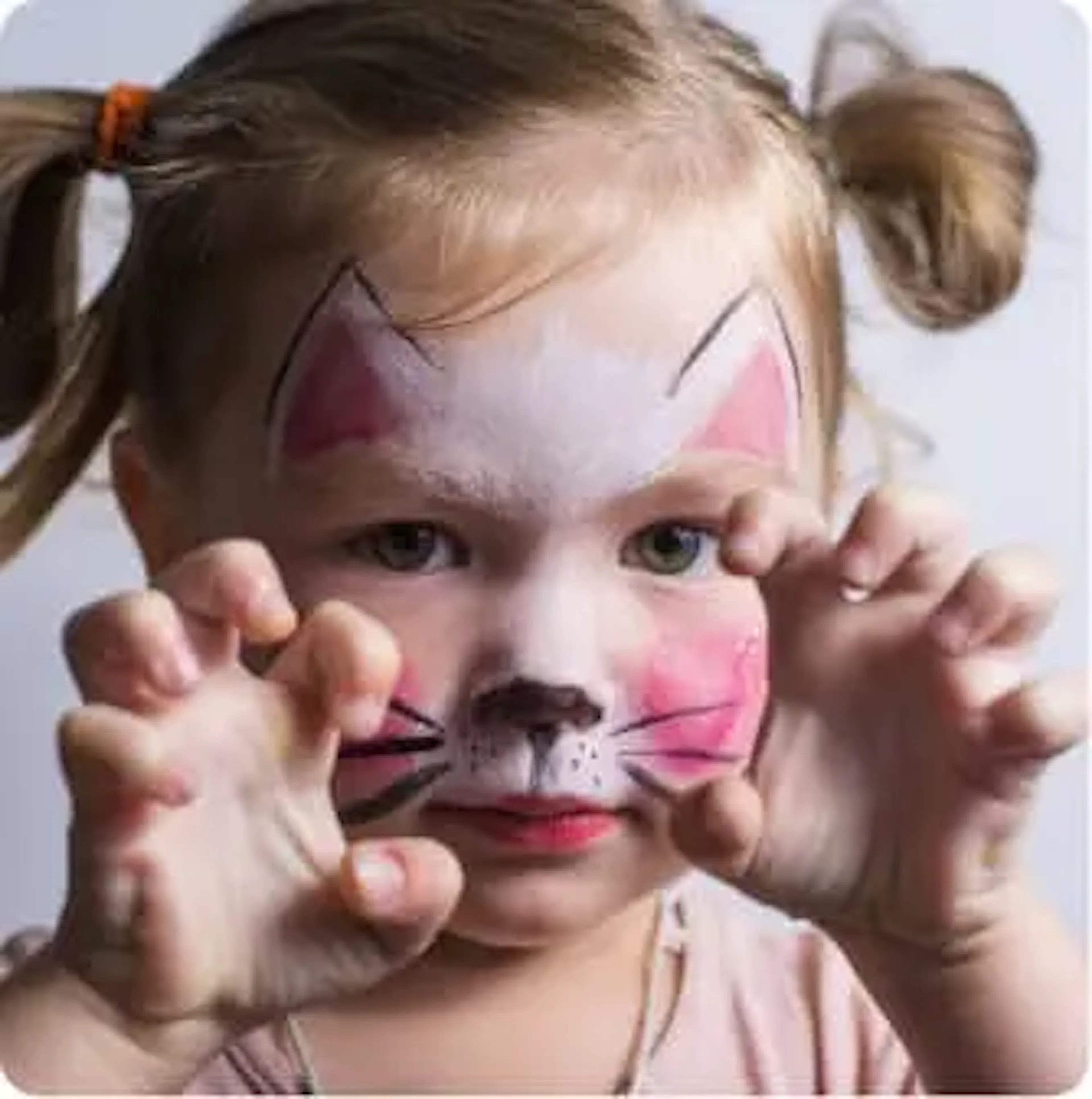 Barn með kattarmálningu