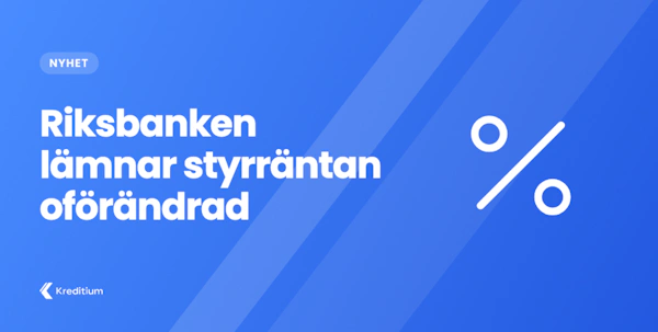 Riksbanken lämnar styrräntan oförändrad
