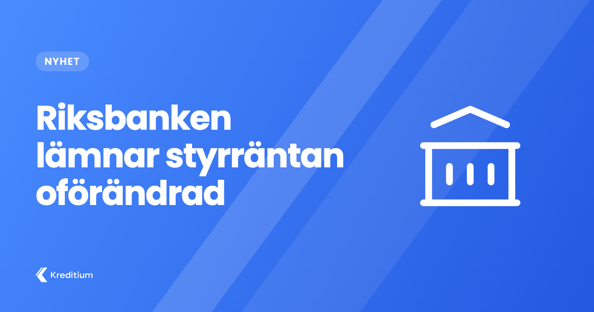 Riksbanken lämnar styrräntan oförändrad - kvar på 1,75 procent