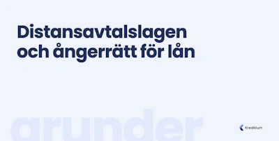 Distansavtalslagen och ångerrätt för lån