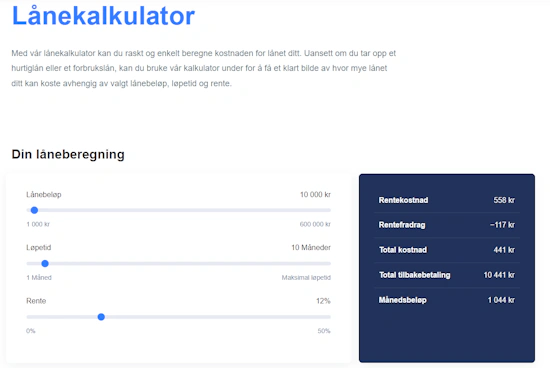 Lånekalkulator