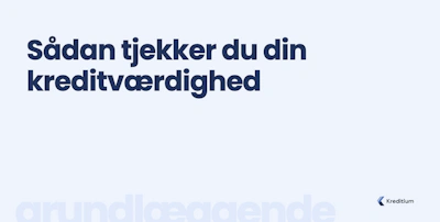 Sådan tjekker du din kreditværdighed