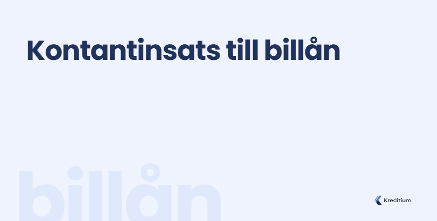 Kontantinsats till billån