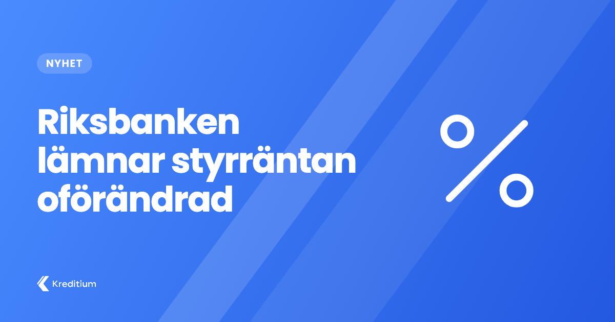 Riksbanken lämnar styrräntan oförändrad