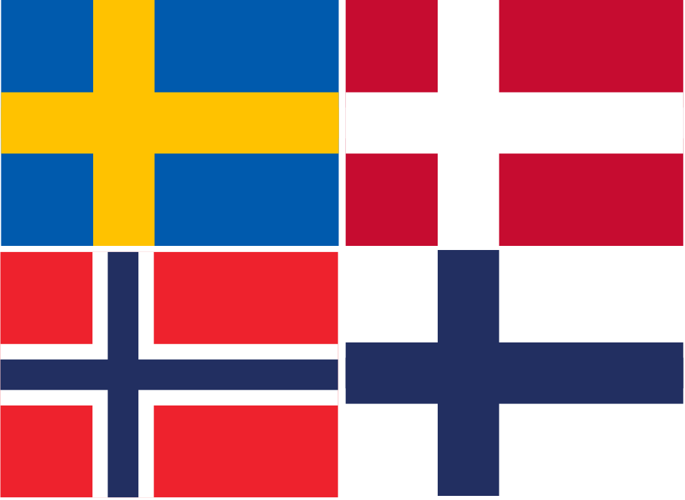 Sverige, Danmark, Norge och Finlands flagga