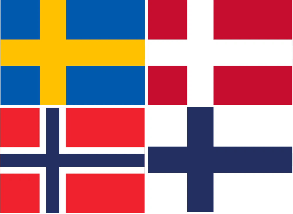 Sverige, Danmark, Norge och Finlands flagga