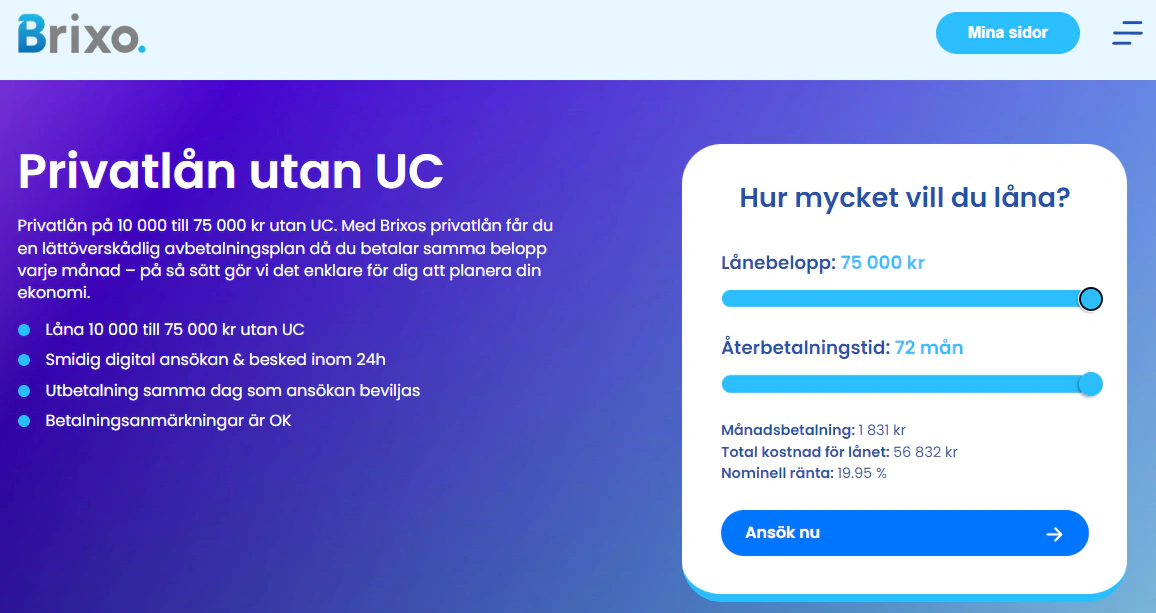 Brixo privatlån