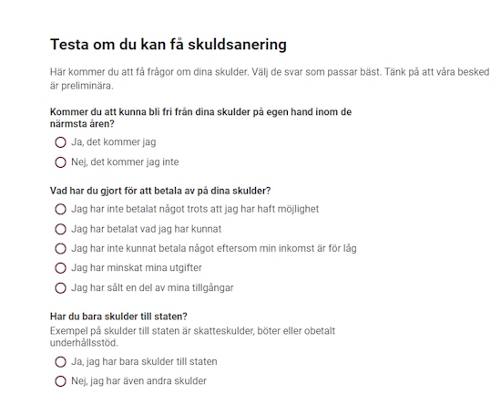 Kronfogdens test om skuldsanering