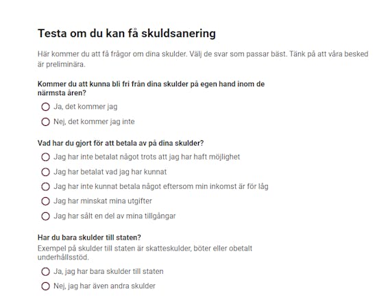 Kronfogdens test om skuldsanering