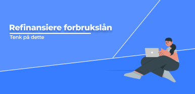 Mann med laptop refinansierer forbrukslånene sine.