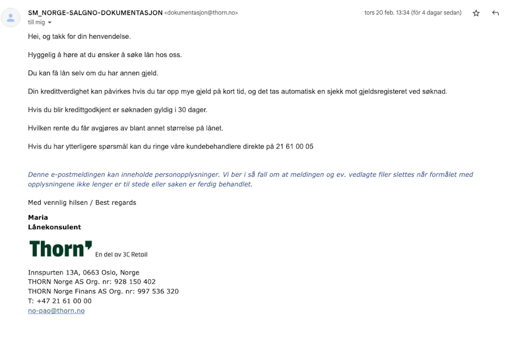 Klikklån kundeservice svar