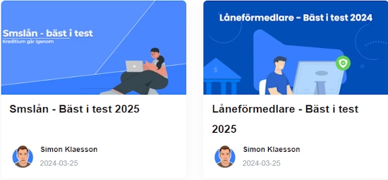 Bäst i test inlägg på Kreditium