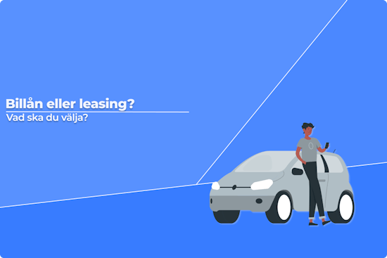 Illustration av en man som lutar sig mot en bil.