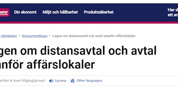 Konsumentverket om distansavtal