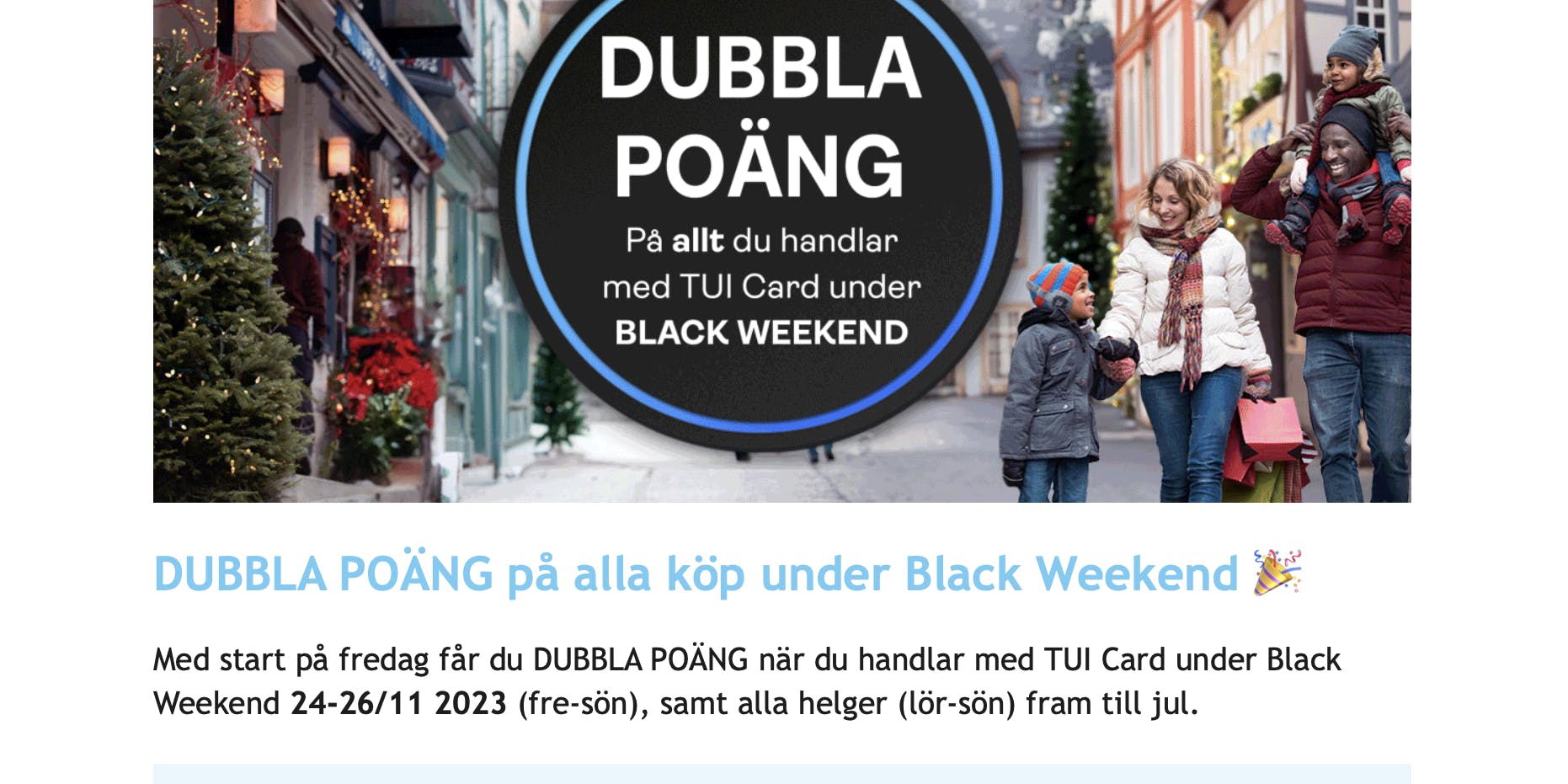 Dubbla poäng under Black Weekend med TUI Card