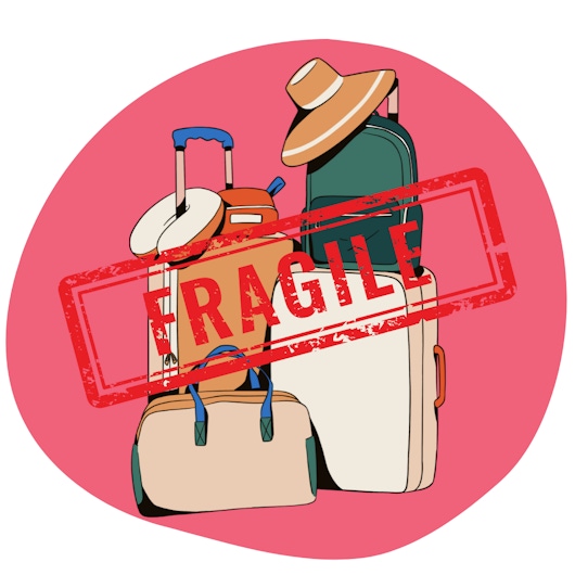 Merk bagasjen som «Fragile»