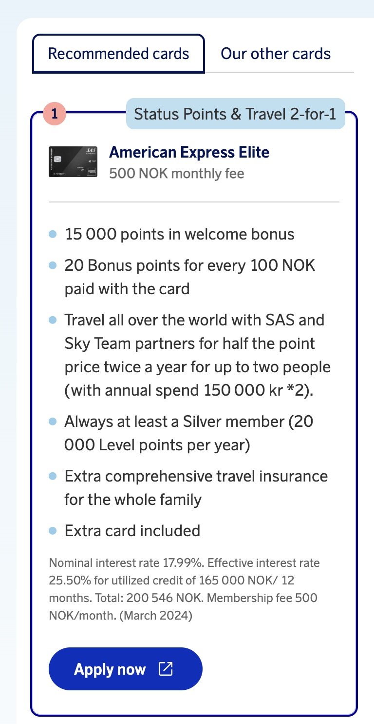 Slik fungerer SAS Card Match-anbefalingene