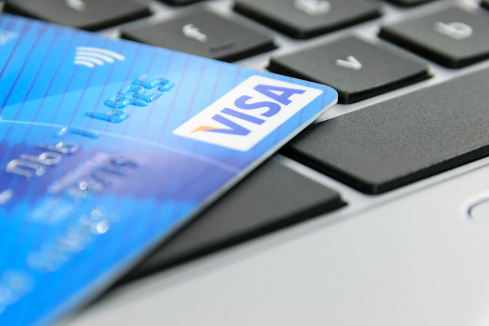 Visa-kort på dator