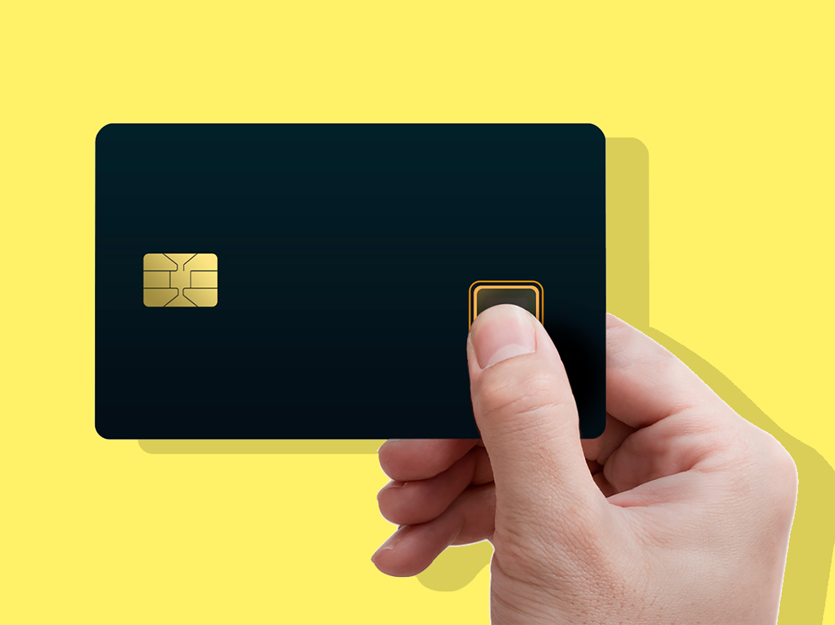 Fingeravtrycksläsare på kreditkort