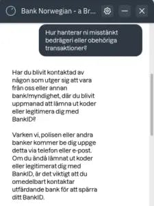 Bank Norwegians kundtjänst