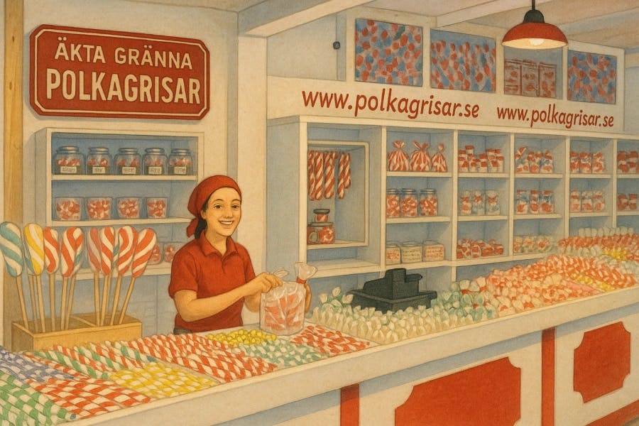 Polkagrisar i gränna