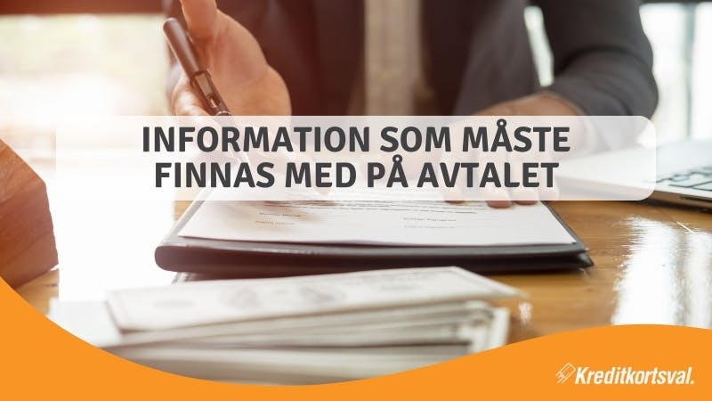 Information som måste finnas med enligt konsumentkreditlagen