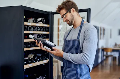 Fridge freezer with wine cooler