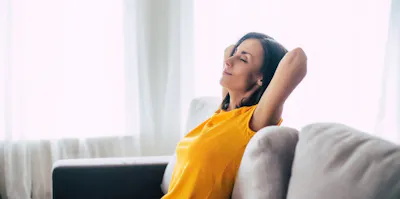 Photo of a lady relaxing at home