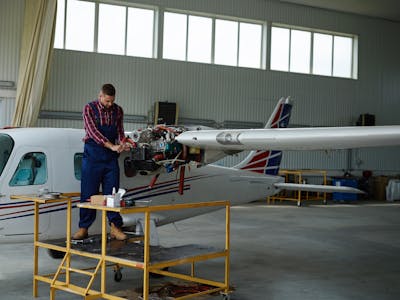 Man working in an aerospace manufacturing center picture