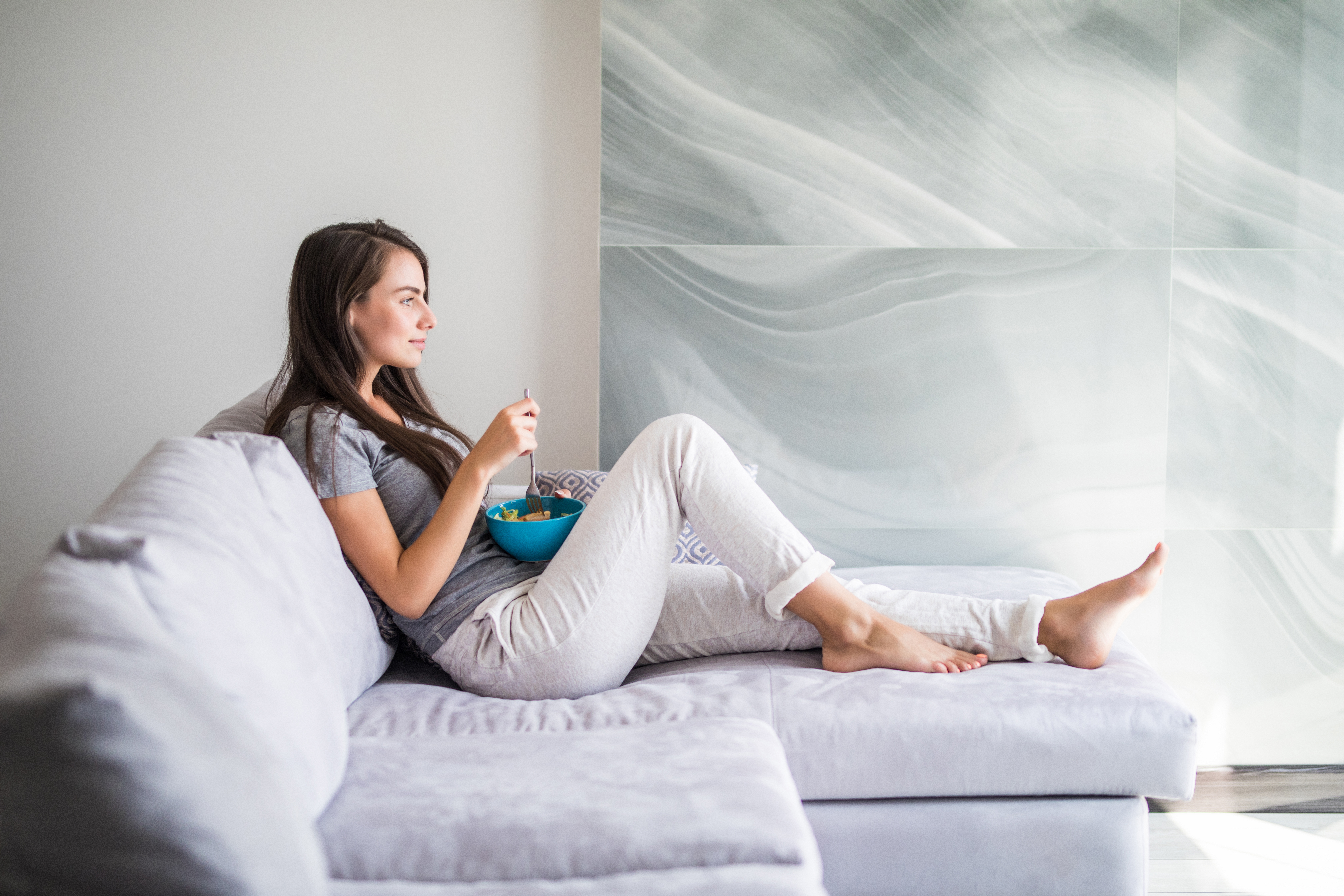 Woman dehumidifying her home pic