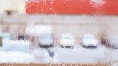 condensation formation on sweet shop glass wallls
