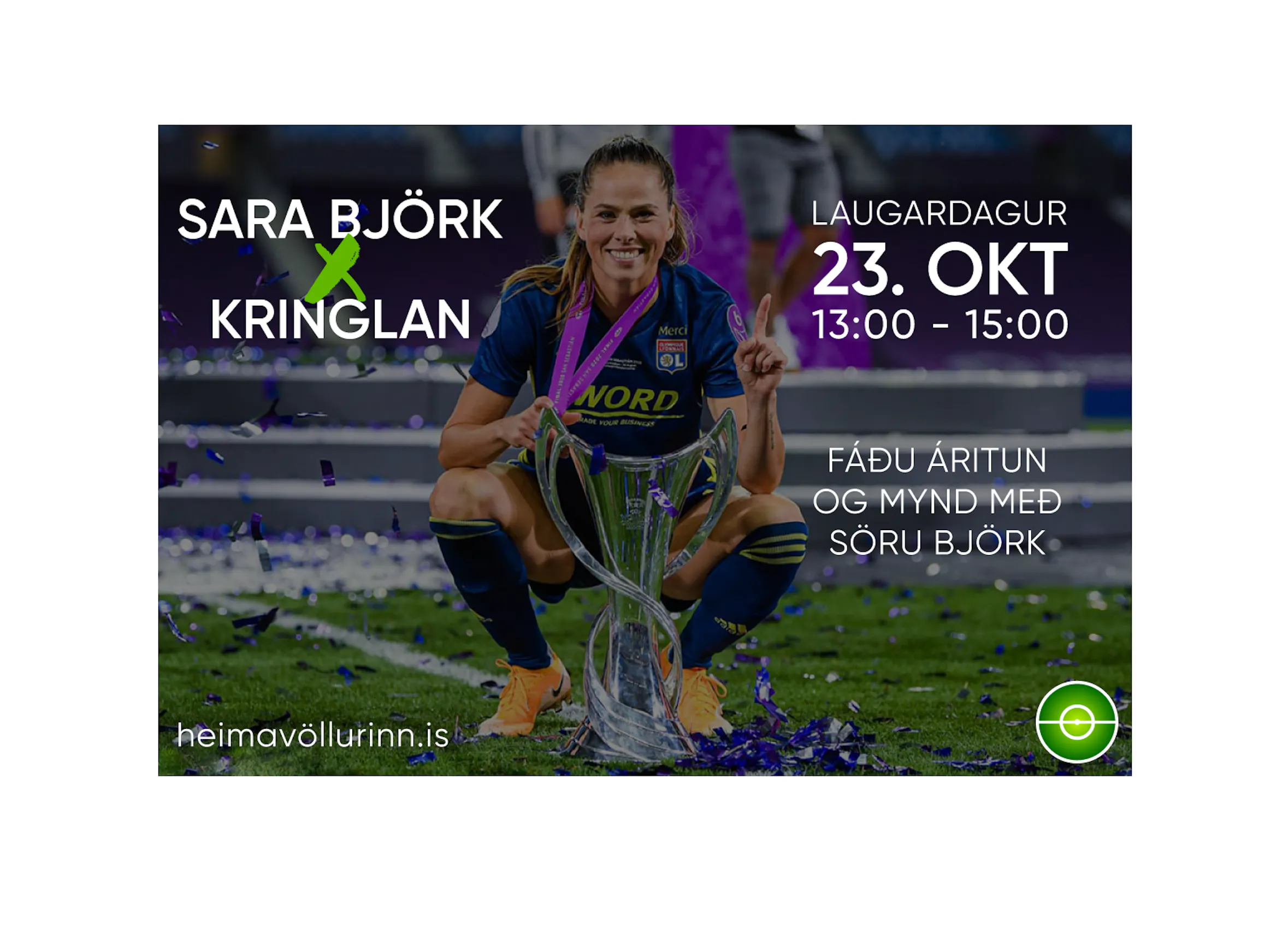Sara Björk landsliðsfyrirliði áritar í Kringlunni!