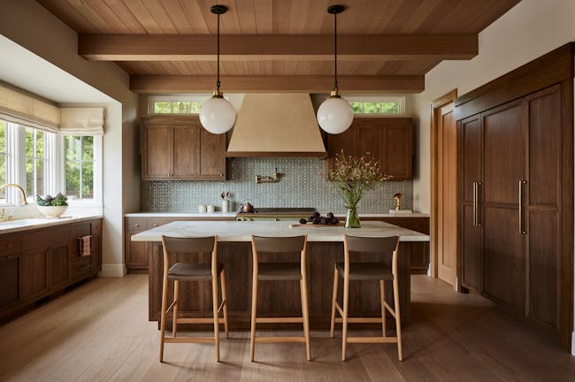 Kristen-Peña-Interiors-Pebble-Beach-Family-Home-Kitchen-Island-High-Top-Chairs