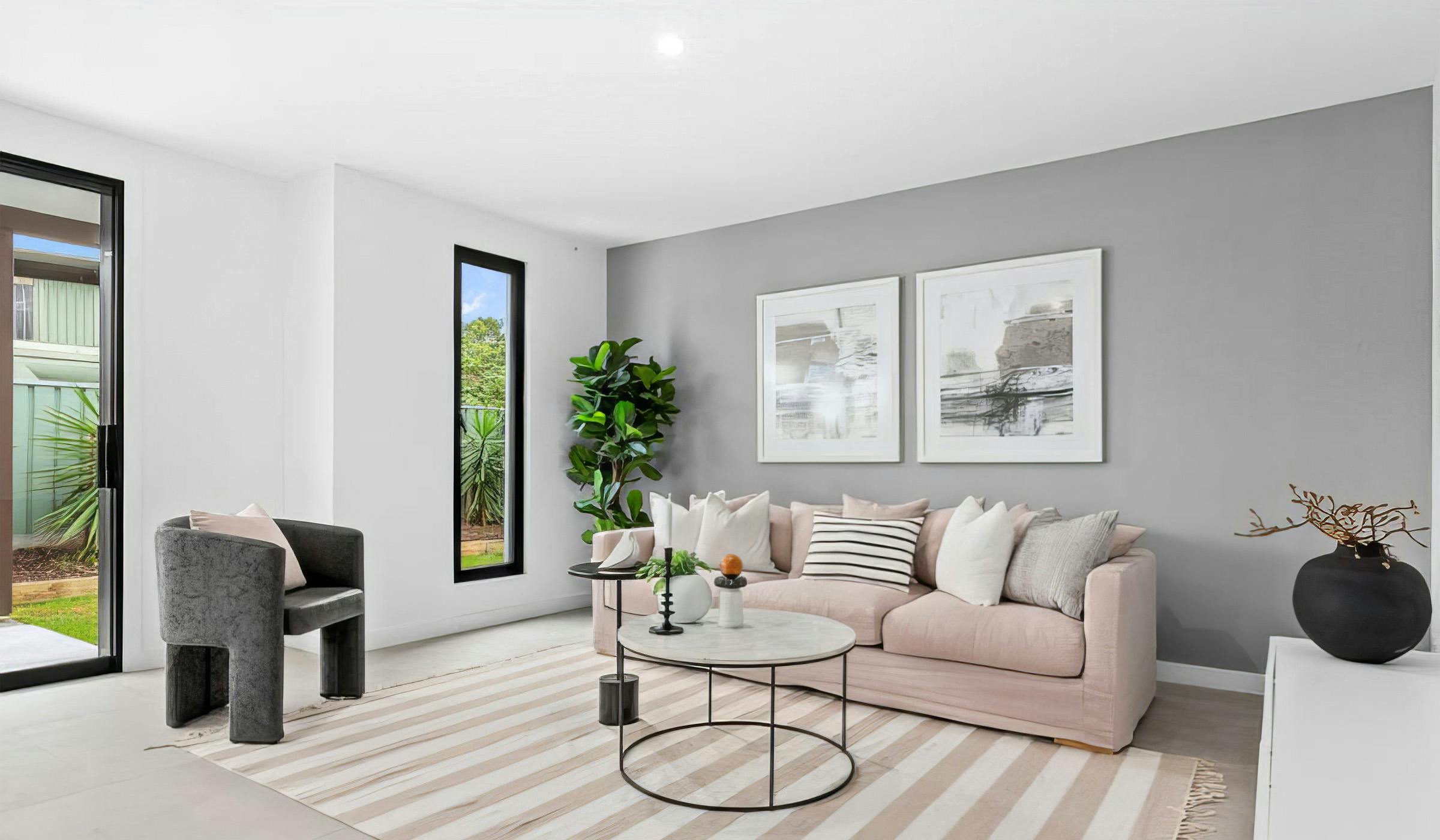 Well-lit simple living room