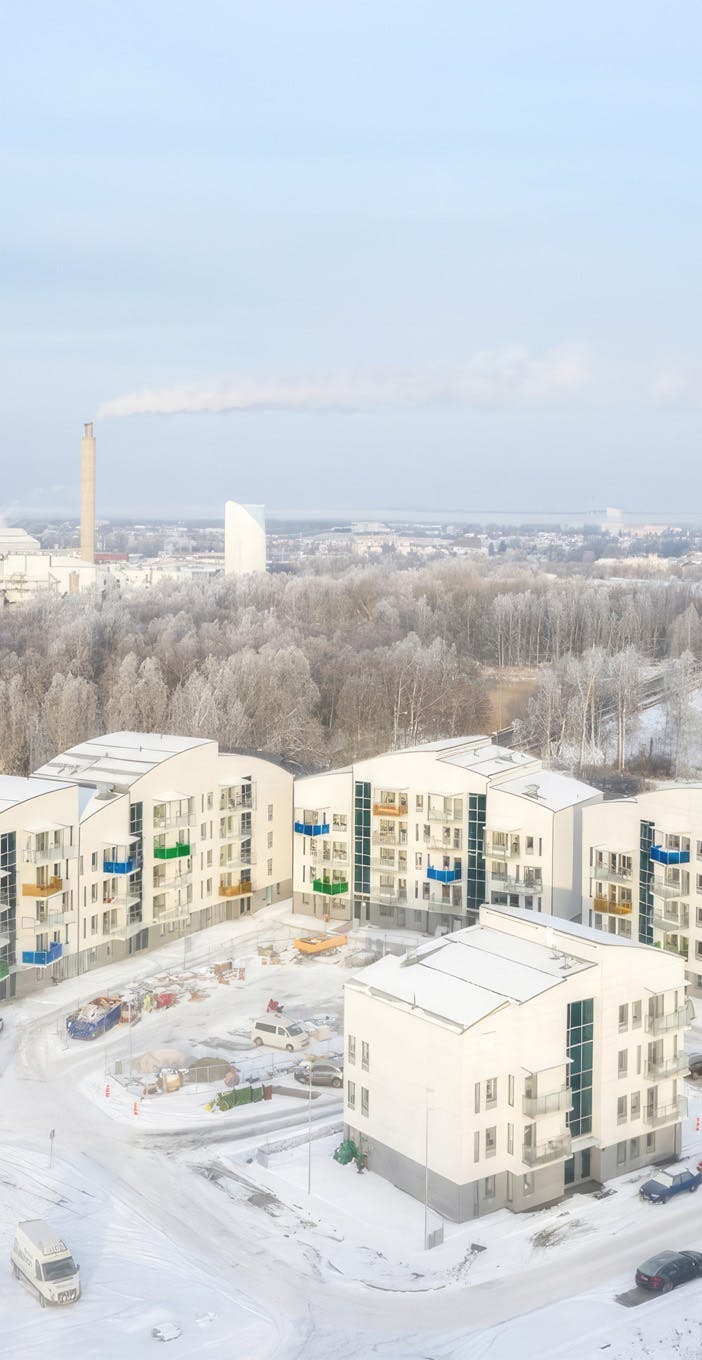 Arnö Strand, a modern architectural manifestation spanning 67 condominiums dispersed over four distinct building blocks
